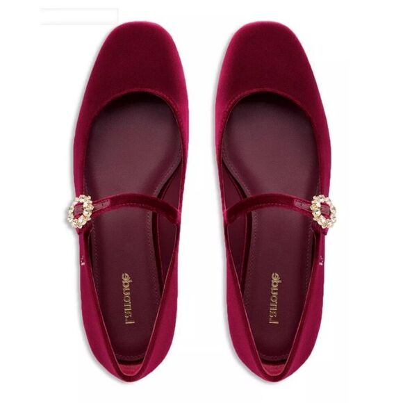 Revolve Larroude Blair Ballet Flat In Wine Velvet - Picture 3 of 11